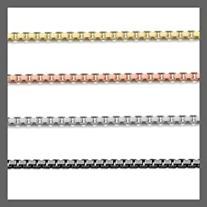 Amberta 925 Sterling Silver 1.0 mm Venice Box Chain Necklace 14