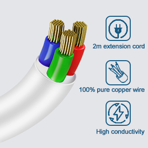 2m heavy duty extension cord