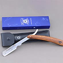 Professional Cut Throat Razor Kit with Blades - Wooden Shaving Razor Cut Throat