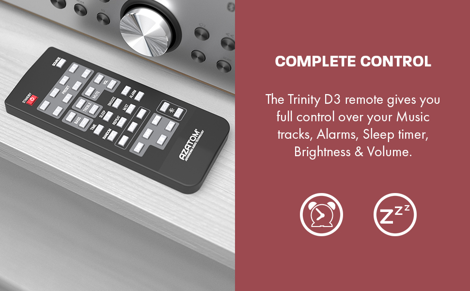 Azatom Trinity D3 CD Player With Bluetooth, AUX, USB PLayback, Headphone Out and 80 Preset Stations