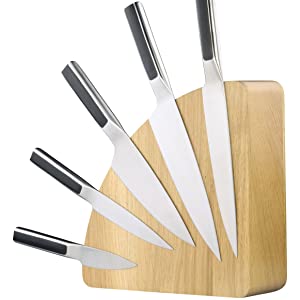 oak magnetic knife block