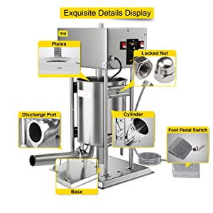 stainless steel vertical sausage stuffer