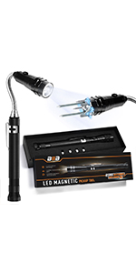 BIIB Gifts for Men - Telescopic Magnetic Pickup Tool with LED Lights
