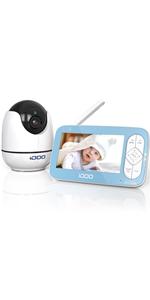video baby monitor with camera night vision infrared long range large screen temperature monitoring