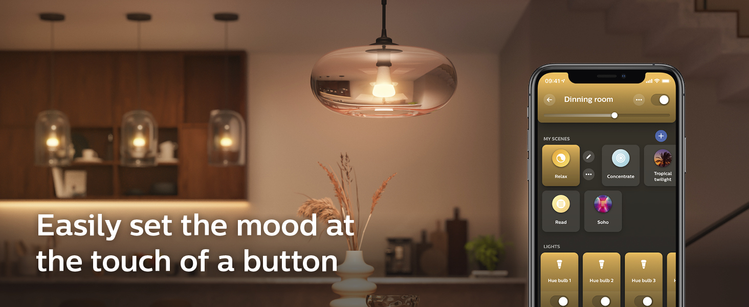 easily set the mood at the touch of a button