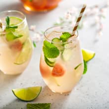 watermelon, lime, mint, drink, beverage, ice, cold drinks, seltzer, homemade, mocktail