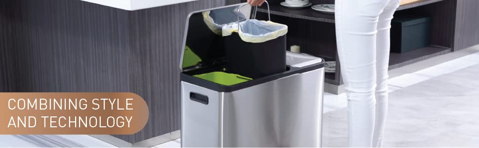 EKO - Ecocasa Recycling Kitchen Bin 15+15+15Litre