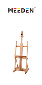 Classic H-Frame Artist Easel,Solid Beechwood Sturdy Studio Easel,Floor Easel,Premium Wood Easel 