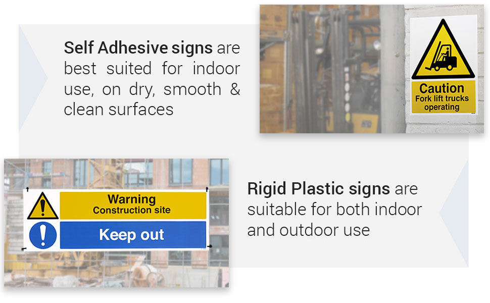 Signs materials indoor and outdoor