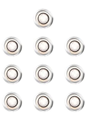 Pack of 10 - MiniSun 40mm Warm White LED Round Garden Decking/Kitchen Plinth Lights Kit - IP67