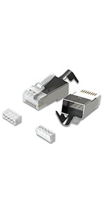 Cat 6 a connector adapter plug lan ethernet snagless fluke test rj45 5 7 8 poe+ 10 g 40 cable patch