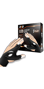 BIIB Gifts for Men - LED Flashlight Gloves