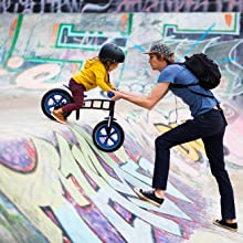 balance bike in skatepark