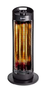 Free standing infrared heater switched on