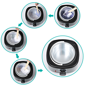 Wax Heater,Hair Removal Waxing kit Including Wax Pot,4 Packs Hard Wax Beans and 10 Pcs Wax Spatulas