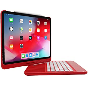 iPad keyboard case red open