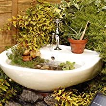 solar pond feature pump tap water garden patio