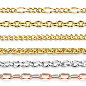 Amberta 9ct Genuine Gold - Various Types - Chain Necklace for Women and Men