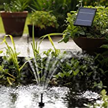 pond water feature solar power panel pump patio garden