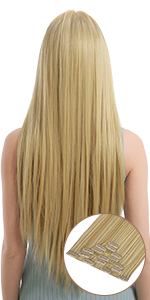 Clip in Hair Extensions 4PCS Hair piece Long Wavy Clip in Extensions Synthetic Hairpieces