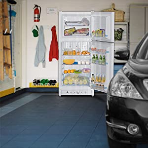 Reversible doors Large drawers Removable shelves Gas/electric Thermostat LED Lighting