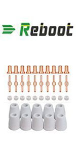 Reboot 40 PCS Plasma Cutting Torch PT31 Consumables Kits Copper Extended Contact Tips Electrode