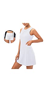 Arcweg Women's Exercise Workout Dress Sleeveless Detachable Atheletic Dress