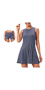 Arcweg Women's Exercise Workout Dress Sleeveless Detachable Atheletic Dress