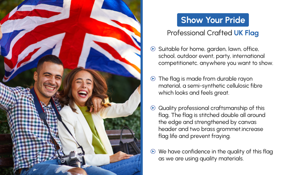 Large Union Jack Flag With String