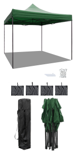 green 3x3m gazebo pop up