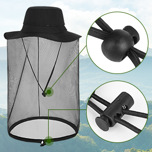 Mosquito Head Net Mesh Hat Face Netting Cover Midge Mask