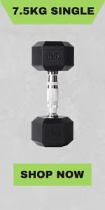 7.5kg poly rubber hex dumbbell