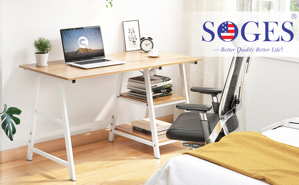 computer desk with shelf