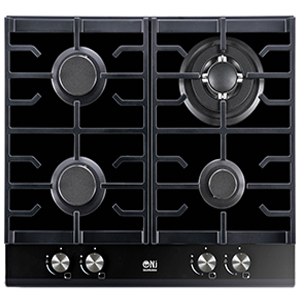 This black glass gas hob is a plug and go unit that can be installed quickly and easily, electronic