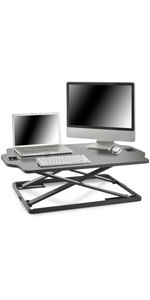 wide large big sit stand standing desk converter
