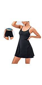 Arcweg Women's Exercise Workout Dress Sleeveless Detachable Atheletic Dress