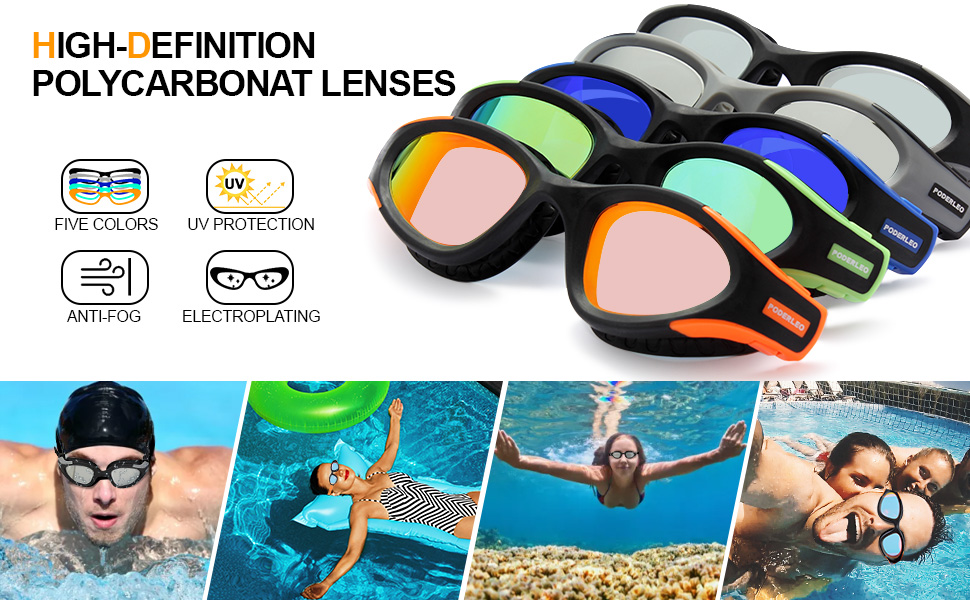 PoderLeo Swim Goggles,Anti Fog Swimming Goggles,UV Protection No Leaking