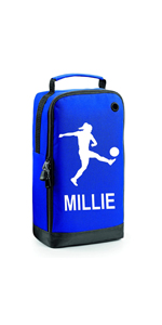 Girls Personalised Football Boot Royal Blue Bag by Prospo