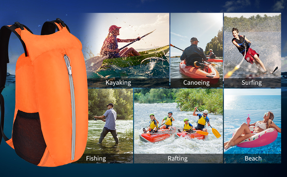 Waterproof Dry Bag Backpack 20L Lightweight Rucksack for Kayaking Boating Rafting