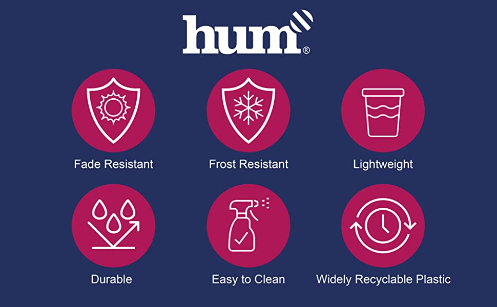 Fade Resistant, Frost Resistant, Lightweight, Durable, Easy to Clean, Widely Recyclable Plastic