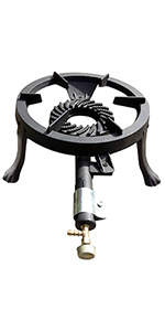 Outdoor Camping Single Burner Large BBQ Stove Boiling Ring Cast Iron Cooker 8kW Butane Propane LPG