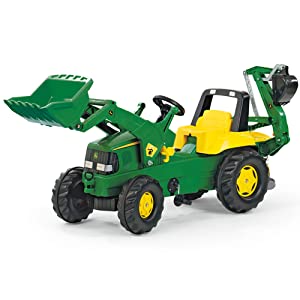 Rolly Toys John Deere Tractor with Frontloader & Rear Excavator