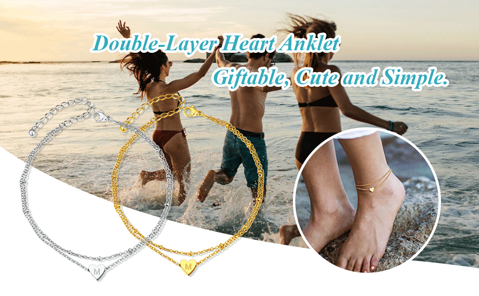 initial anklets for women girl