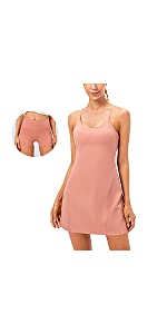 Arcweg Women's Exercise Workout Dress Sleeveless Detachable Atheletic Dress