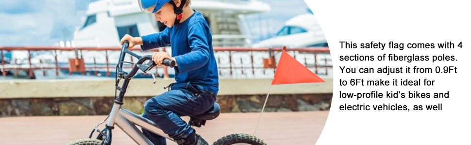 2 Sets of 6 ft Bike Safety Flag 