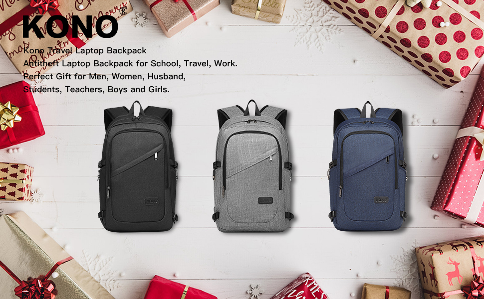 Kono Travel Laptop Backpack 15.6 inch School Backpack Bag College Rucksack