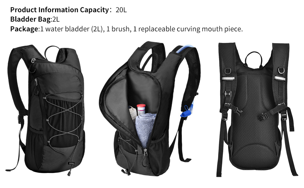 Hydration Backpack with Bladder Cycling 2L Water Bicycle Bag