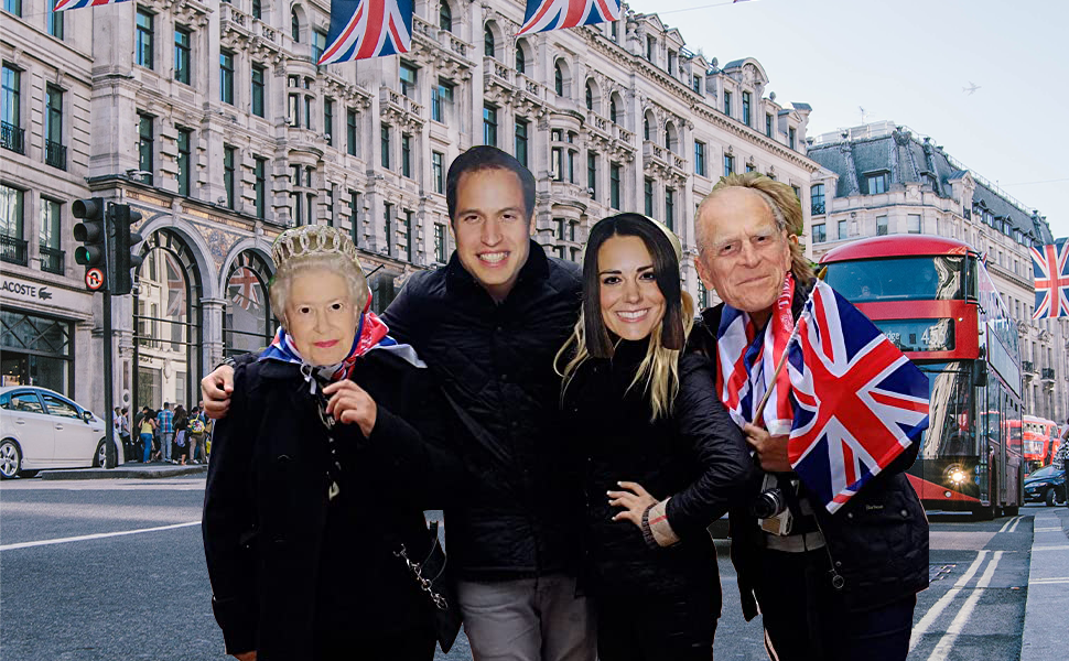 royal family mask street party Queen's Jubilee Celebrations 2022