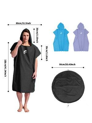 Changing Robe Towel with Changing Mat Portable Towel Poncho Robe Towel Microfibre Quick Dry Towel