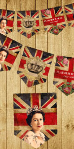 Platinum Jubilee Decorations 2022, Vintage Union Jack Bunting for Queens